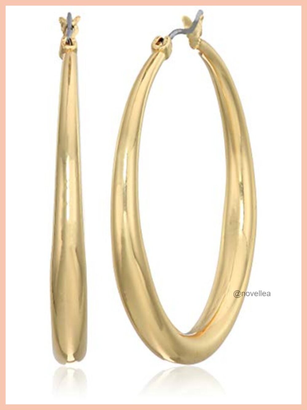 Anne Klein Large Hoop Earrings - Lightweight Click Top Gold Tone Statement